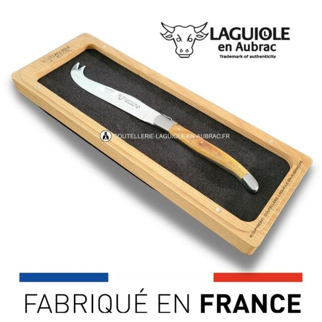 couteau à fromage laguiole classique manche en pistachier