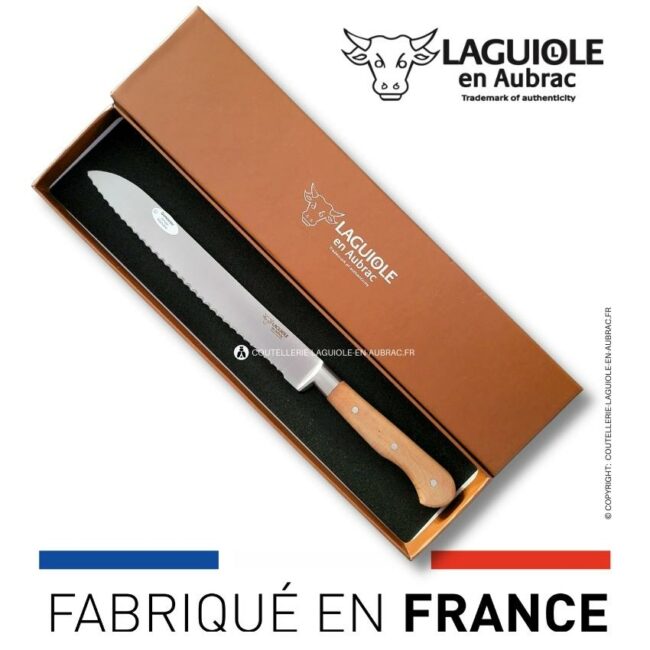 couteau à pain laguiole en aubrac manche genévrier