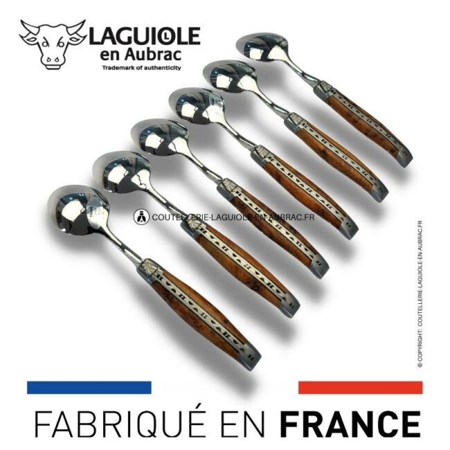 cuillères à dessert laguiole en thuya