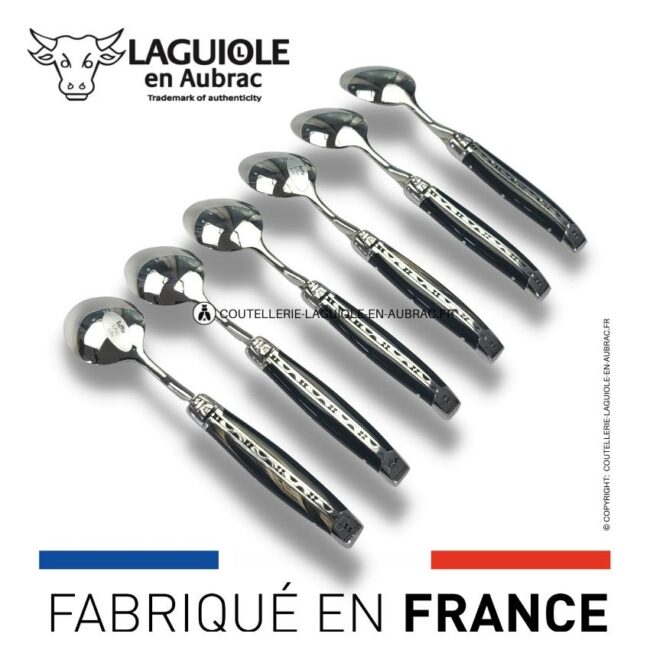cuillères à dessert laguiole en corne de buffle
