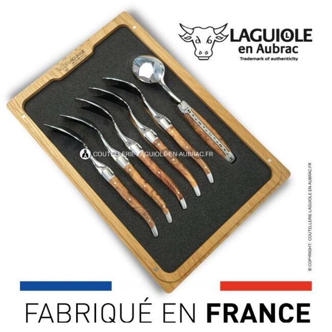 cuillères à dessert laguiole en thuya