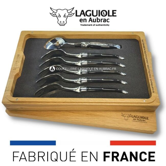 cuillères à dessert laguiole en corne de buffle