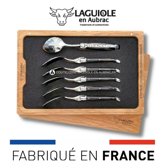 cuillères à dessert laguiole en corne de buffle