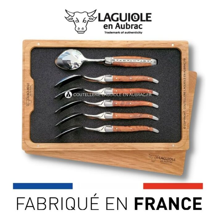 cuillères à dessert laguiole en thuya