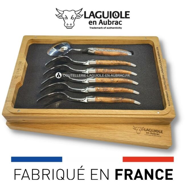 cuillères à dessert laguiole en thuya