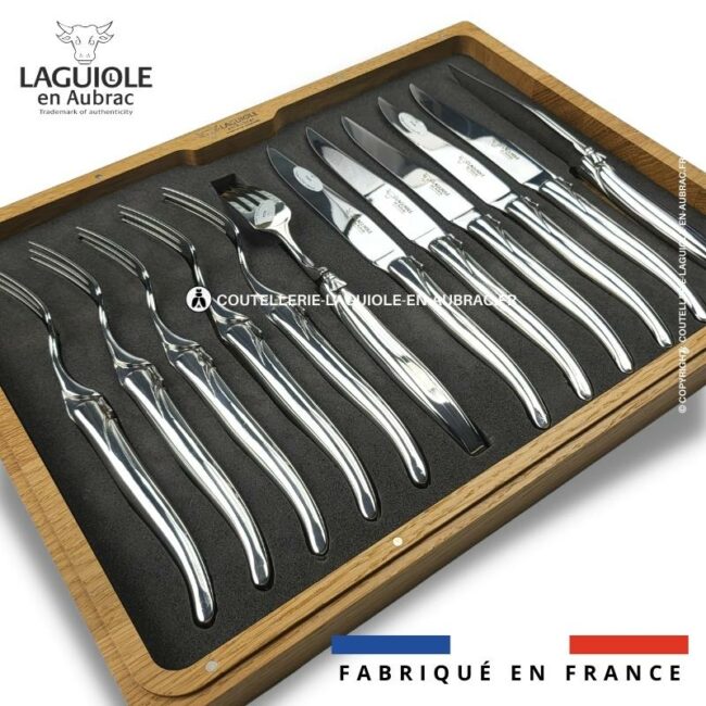 ménagère 12 pièces tout inox brillant