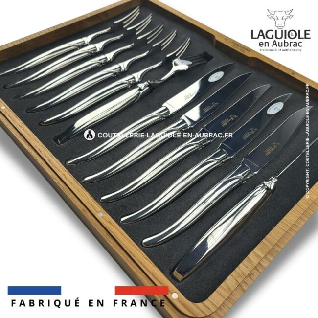 ménagère 12 pièces tout inox brillant