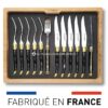 ménagère 12 pièces corne pressée mitres laiton