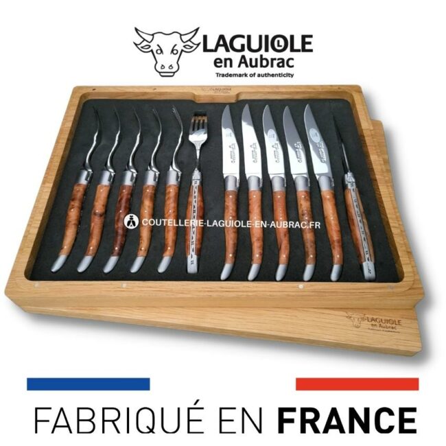 ménagère 12 pièces thuya