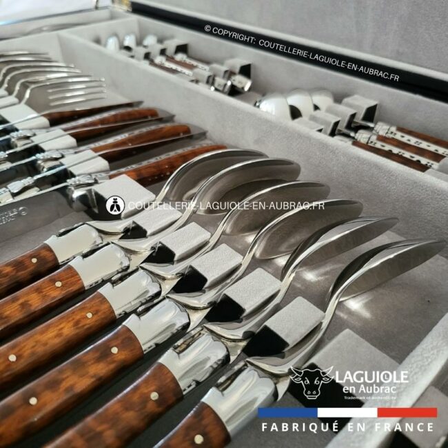 ménagère laguiole 28 pièces manches en bois d’amourette