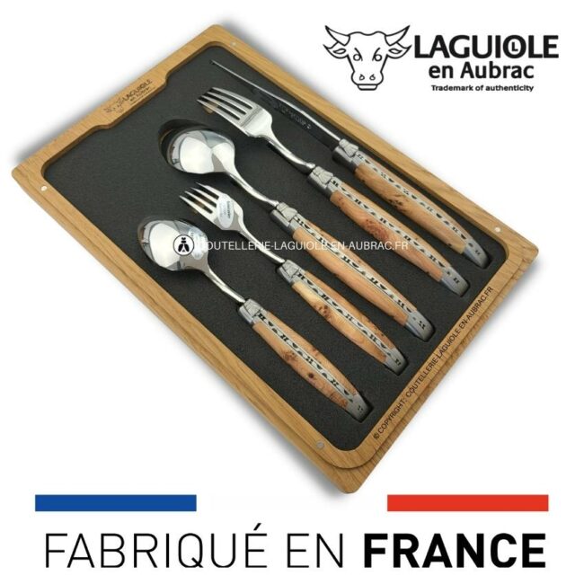set 5 couverts laguiole bois de genévrier