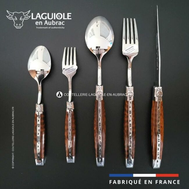 set 5 couverts laguiole bois d'amourette