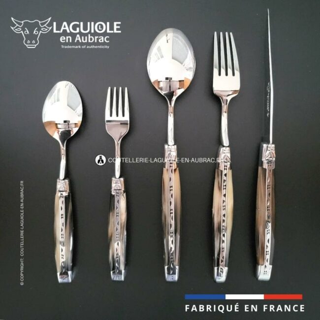set 5 couverts laguiole pointe de corne