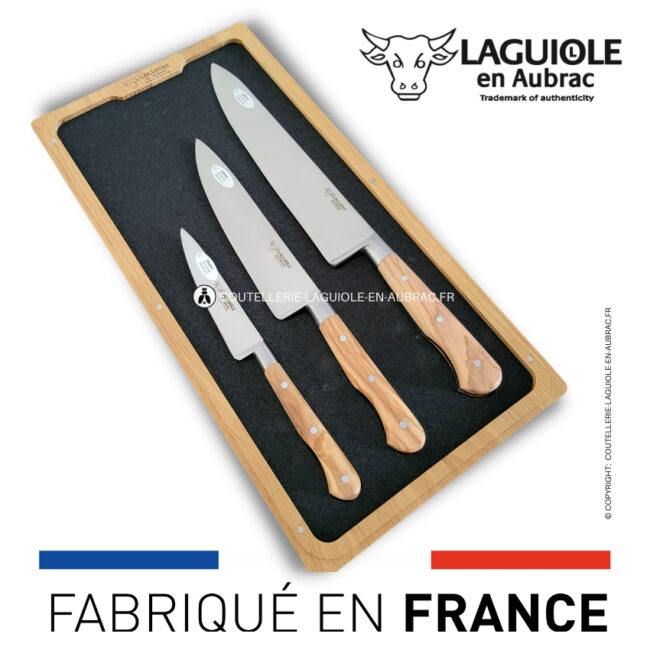set de 3 couteaux de cuisine olivier