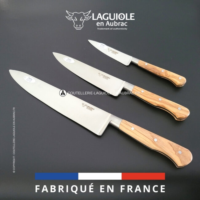 set de 3 couteaux de cuisine olivier