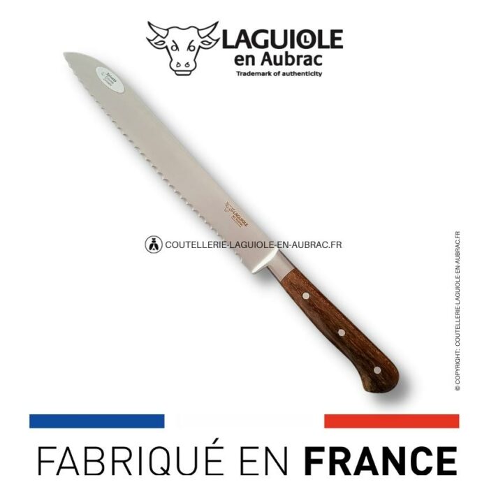 couteau à pain laguiole en aubrac manche ziricote