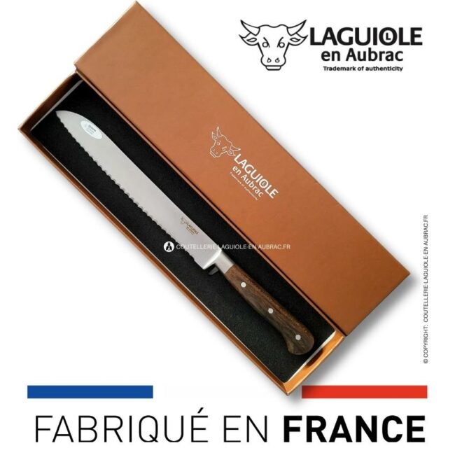 couteau à pain laguiole en aubrac manche ziricote