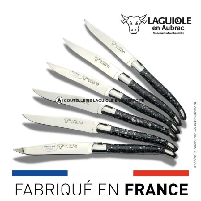 6 couteaux de table laguiole en coquilles de moules