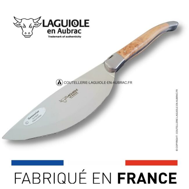 couteau à pizza laguiole en aubrac genévrier