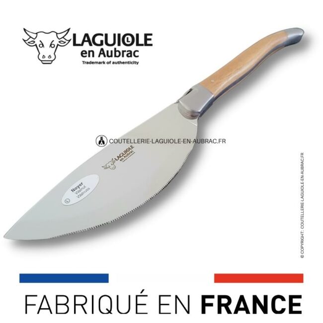couteau a pizza laguiole en aubrac manche en noyer