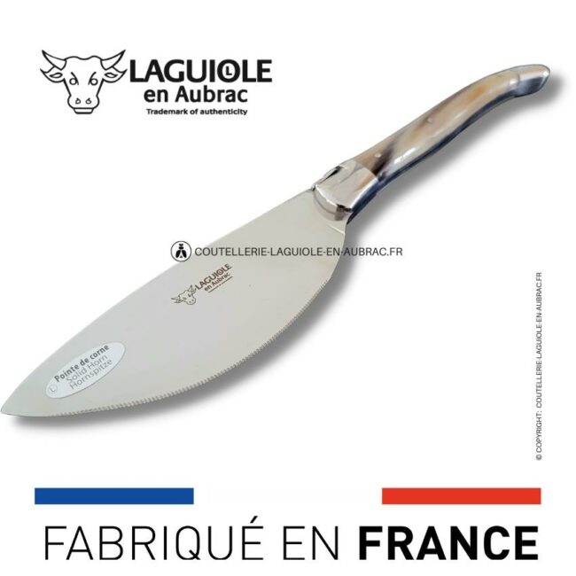 couteau a pizza laguiole en aubrac manche en pointe de corne