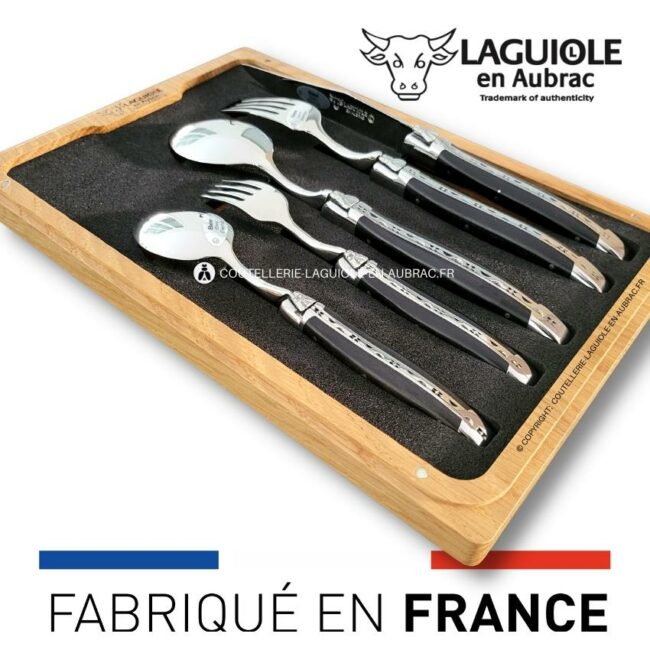 set 5 couverts laguiole bois d'ébène