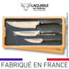 laguiole gourmet 3 couteaux de cuisine ebène