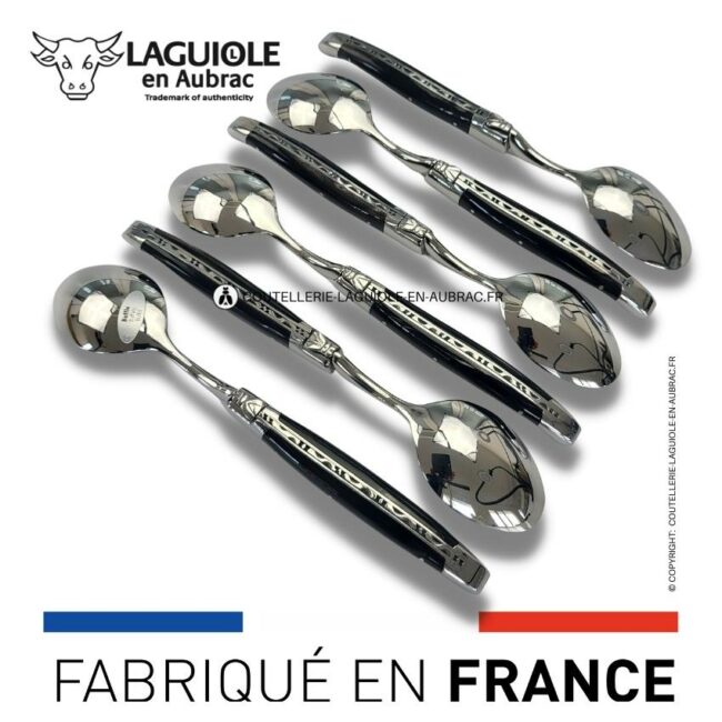 cuillères à soupe laguiole en corne de buffle