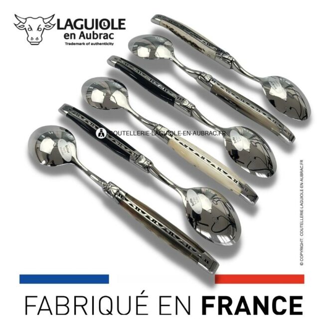 cuillères à soupe laguiole en cornes mixtes