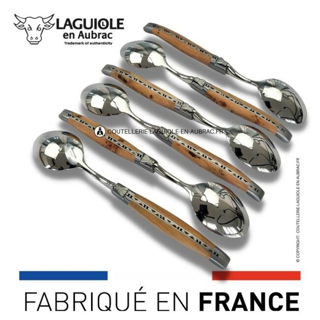 cuillères à soupe laguiole en genévrier