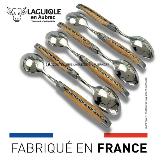 cuillères à soupe laguiole en olivier