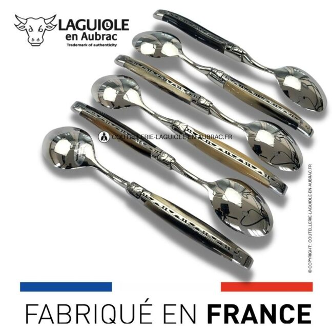 cuillères à soupe laguiole en pointe de corne