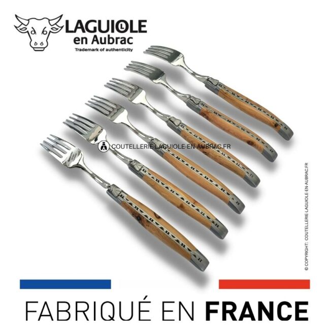 fourchettes de table laguiole en genévrier