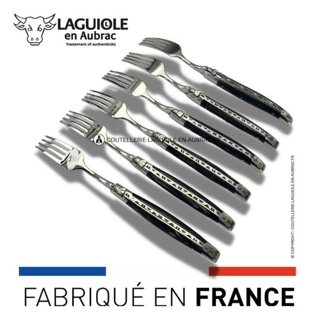 fourchettes de table laguiole en corne de buffle
