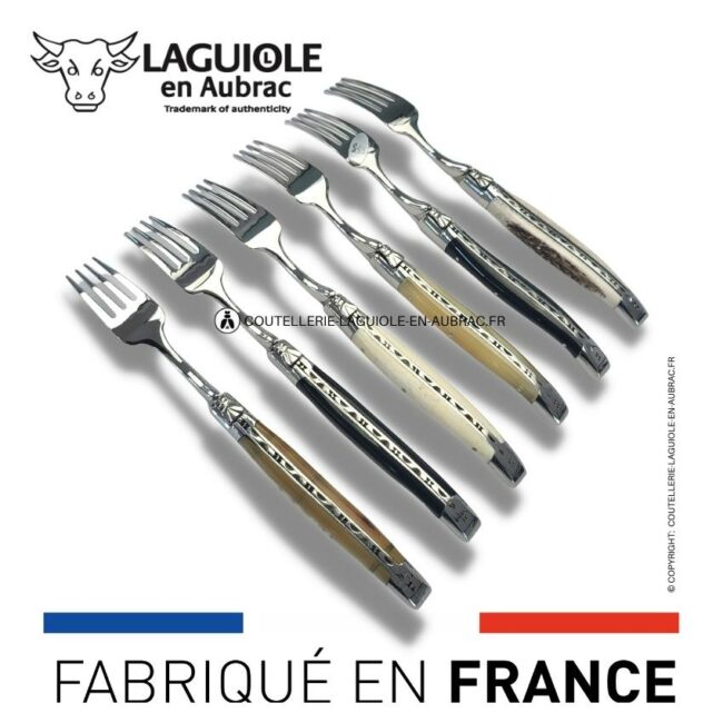 fourchettes de table laguiole en cornes mixtes