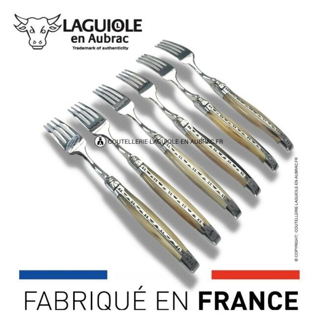 fourchettes de table laguiole en pointe de corne