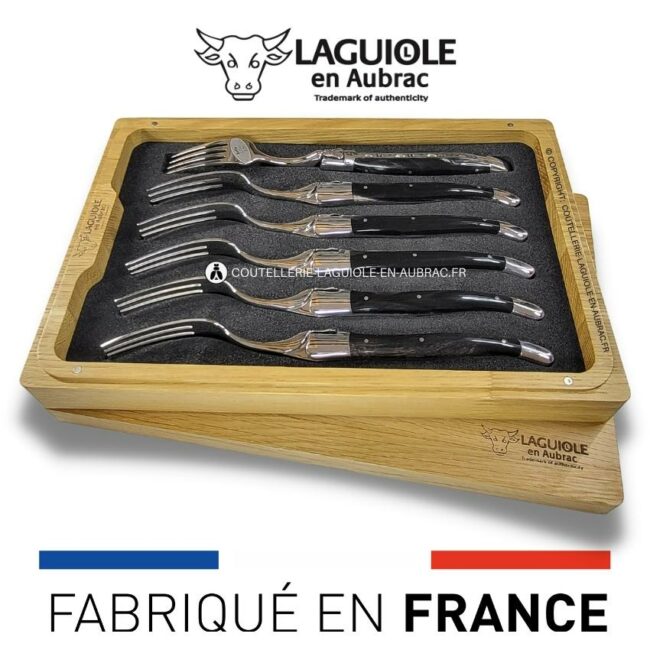 fourchettes de table laguiole en corne de buffle