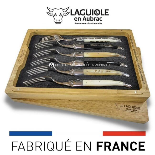 fourchettes de table laguiole en cornes mixtes