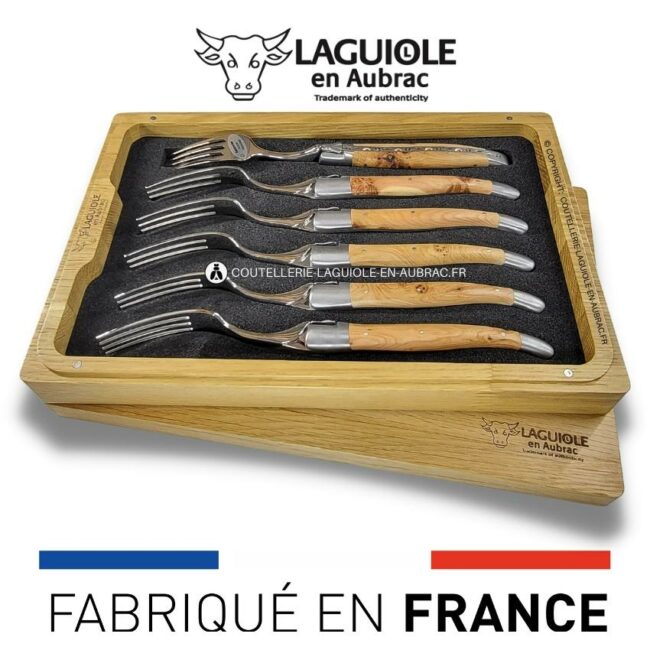fourchettes de table laguiole en genévrier