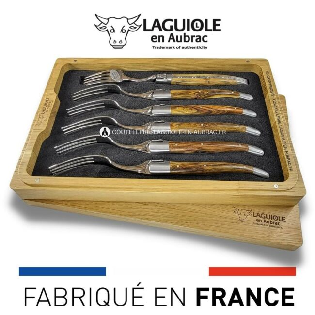 fourchettes de table laguiole en pistachier
