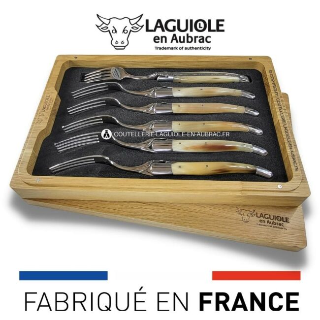 fourchettes de table laguiole en pointe de corne