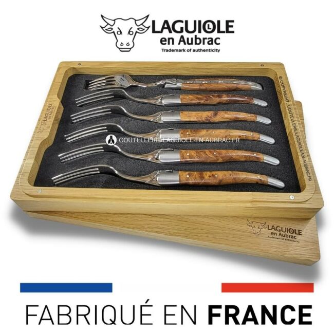 fourchettes de table laguiole en thuya