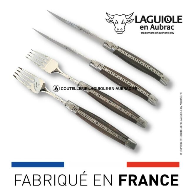 coffret 2 couteaux + 2 fourchettes laguiole wenge