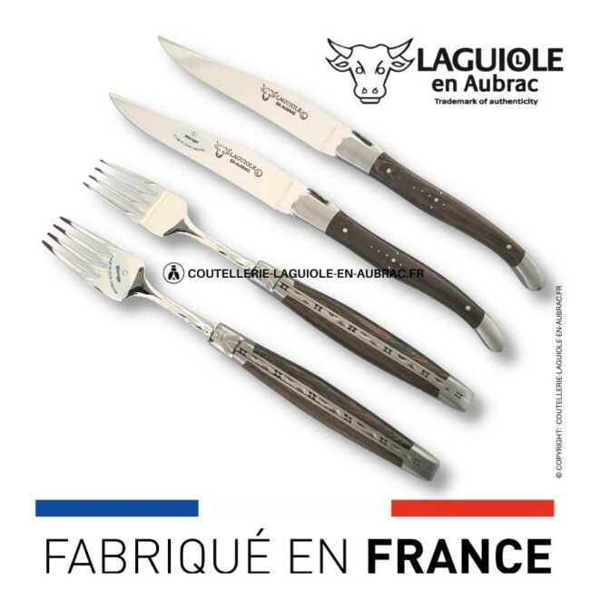 coffret 2 couteaux + 2 fourchettes laguiole wenge