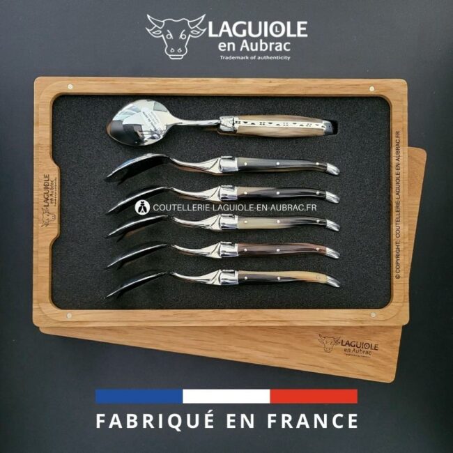 cuillères à dessert laguiole en pointe de corne