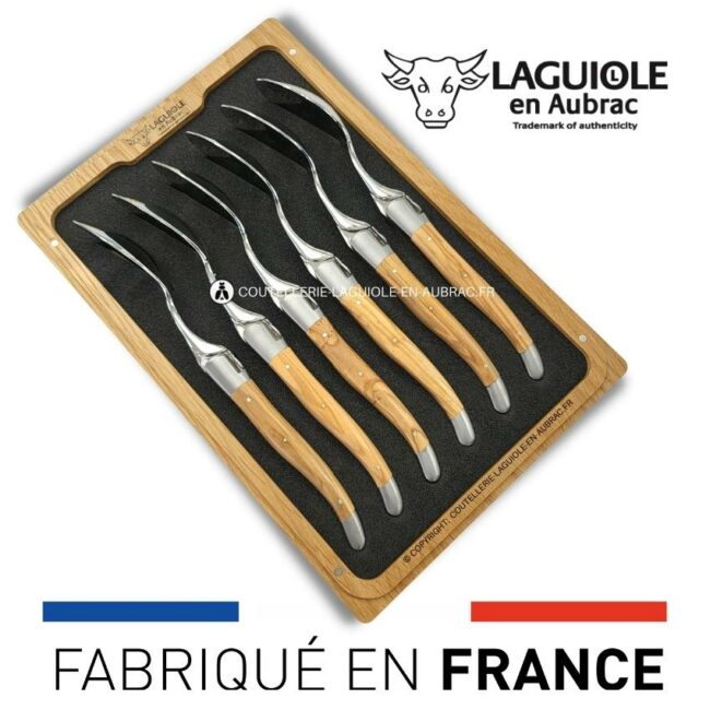 cuillères à soupe laguiole en olivier