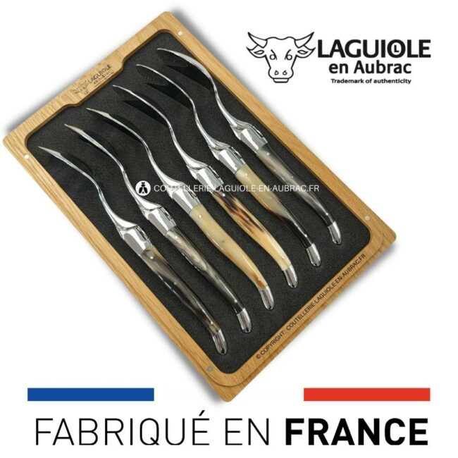 cuillères à soupe laguiole en pointe de corne