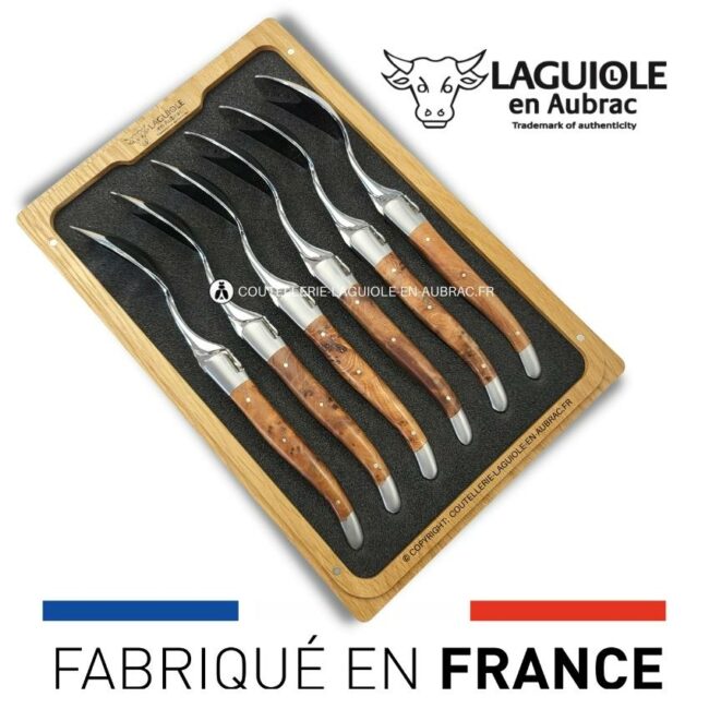 cuillères à soupe laguiole en thuya