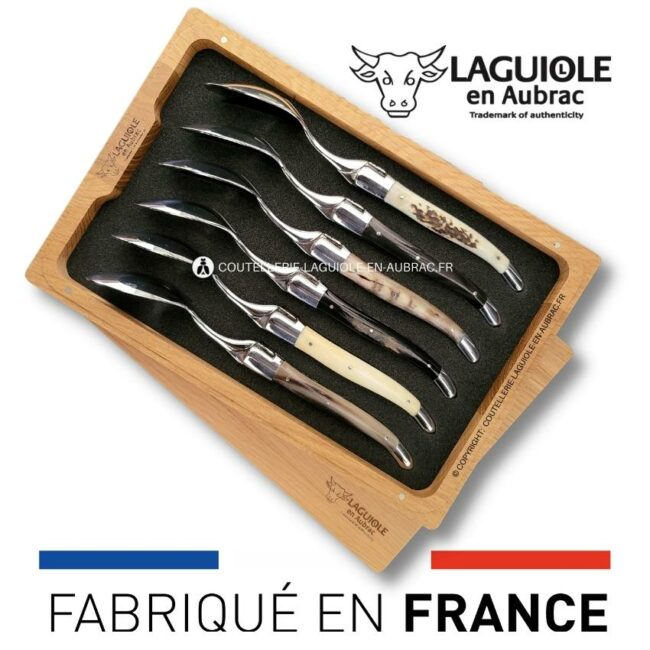 cuillères à soupe laguiole en cornes mixtes