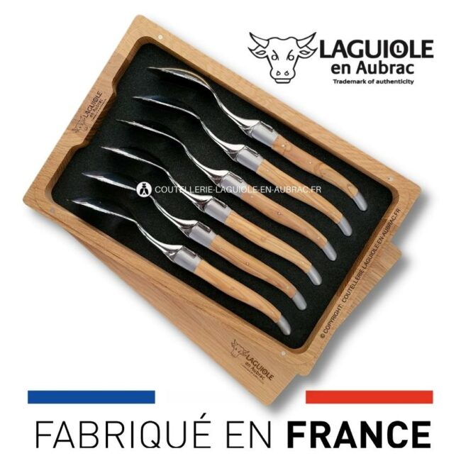 cuillères à soupe laguiole en olivier